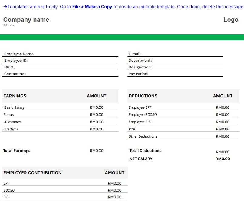 Salary Slip Format